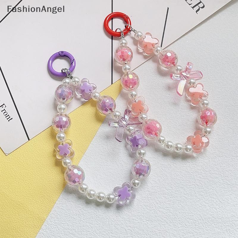 Fashionangel Sáng Tạo Mới Đính Hạt Nơ Dây Chuyền Trang Trí Móc Khóa Điện Thoại Di Động Chống Mất Dây Xích Túi Đồ Trang Trí Phụ Kiện Xe Hơi Quà Tặng VN