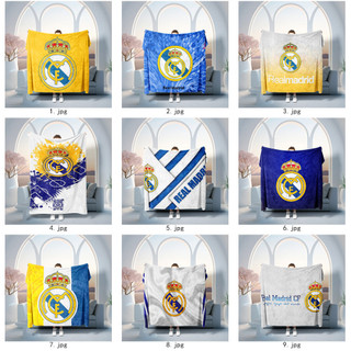 Real Madrid Câu Lạc Bộ Bóng Đá Logo Một Mặt In Hình Chăn Flannel Gia Đình Quà Tặng Thiết Thực Chăn Điều Hòa