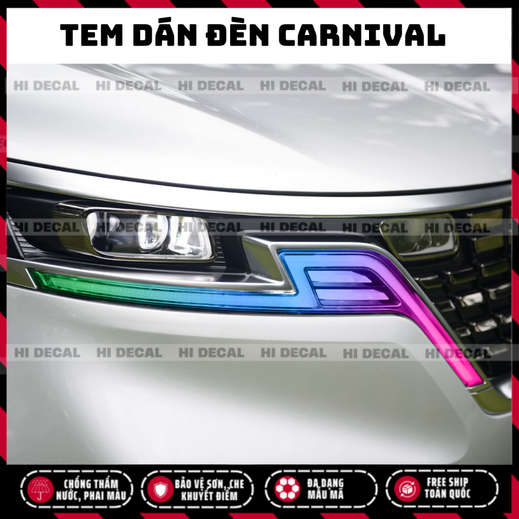 Tem đèn Carnival,  decal dán đèn Carnival trang trí chống thấm nước, bền màu