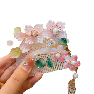 1 Chiếc Cô Gái Cổ Mảnh Vỡ Lược Tóc Trẻ Em hanfu Bước Lắc Tua Rua Thẻ Tóc Mũ Trung Quốc-Chic Cổ Quần Áo Phụ Kiện Tóc