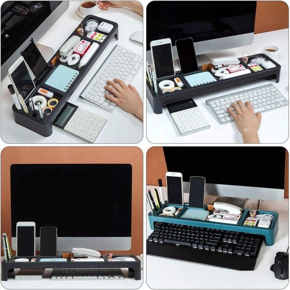 Kệ lưu trữ để bàn JEREMY, Giá lưu trữ bàn phím đa chức năng ABS, Giá đỡ máy tính di động bền bỉ đầy màu sắc tiện lợi tại nhà