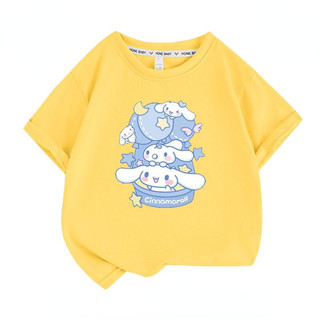 2024 Thời Trang Cinnamoroll Áo Thun Nữ Tay Ngắn Trong Mùa Hè Hoạt Hình Rời Áo Trẻ Em Hoạt Hình Quần Áo Triều