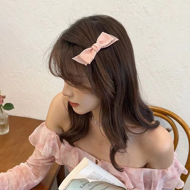 Kẹp viền nơ Organza - Kẹp tóc nữ - Thời trang, đơn giản, gió cổ tích ngọt ngào - Barrettes phong cách Hàn Quốc - Giá đỡ đuôi ngựa ngọt ngào cho bé gái - Phụ kiện tóc nhung thanh lịch