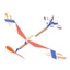 EDIWANY Flying Glider, Mô hình máy bay lắp ráp, Ném tay đàn hồi DIY Dây cao su chạy bằng máy bay mô hình trẻ em