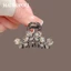 Mauropoli [Sẵn sàng] Kẹp cá mập hình bướm pha lê màu đen tinh tế Đầu lưng cao cấp vừa phải Kẹp tóc nửa mảnh Kẹp móng vuốt Kẹp bên