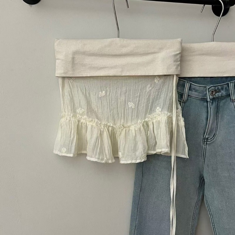 Coo Ren Lớp Giả Top Dưới Quét Váy Áo Sơ Mi Mở Rộng Lớp Nửa Trượt