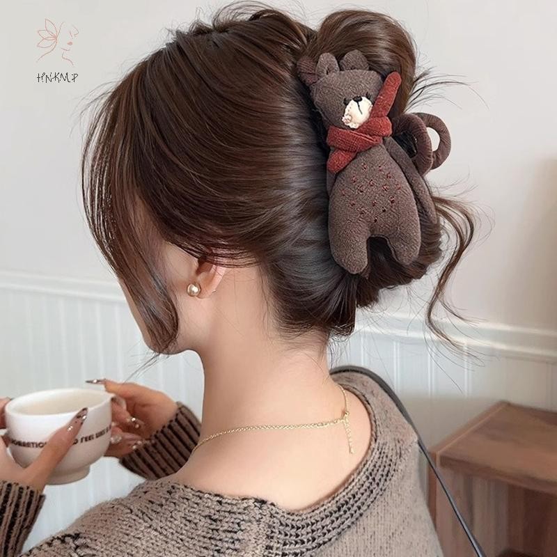 HNKMP Hoạt Hình Dễ Thương Nơ Vuốt Tóc Cho Nữ Ngọt Ngào Trang Trí Tóc Dài Dày Giữ Móng Vuốt Kẹp Phụ Kiện Tóc Thời Trang.