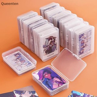 Queenten Mới Trong Suốt Nhựa Hộp Bảo Quản Photocards Thẻ Nhỏ Hộp Bảo Quản Bàn Tổ Chức Hộp Phân Loại Văn Phòng Phẩm QT