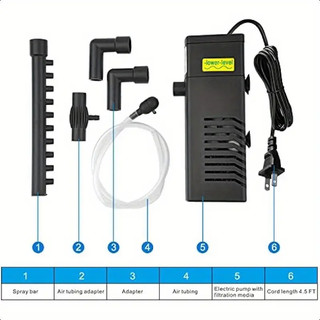 Bộ lọc bể cá bên trong với hệ thống sục khí trong một Bộ lọc tích hợp để lọc bể cá / Bộ lọc bể cá / Bộ lọc chìm đa chức năng