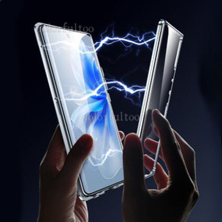Ốp Điện Thoại Kính Cường Lực Hai Mặt Cho Vivo V40 V30 Pro V30Pro V40Pro V 30 VivoV30 5G 2024 Vỏ Lật Từ Tính Cứng Chống Sốc Vỏ Bảo Vệ Toàn Diện Ốp Lưng