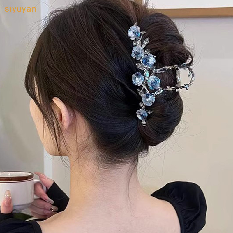 Siyuyan Thời Trang Cô Gái Ngọt Ngào Thẻ Tóc Phụ Kiện Tóc Nữ Mới Hoa Camellia Lấy Kẹp Retro Đuôi Ngựa Bím Tóc Cua Kim Loại Lấy Kẹp VN