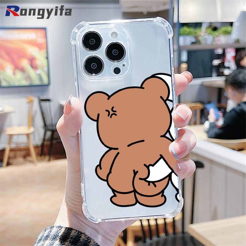 Ốp Điện Thoại Cặp Đôi Ngộ nghĩnh Cho Vivo Y19s 4G Y300 Y37 V40 Pro Lite V40E Y200 X200 Pro Mini Y28 iQOO 13 Z9s Z9X Z9 Turbo Y18 Y18E 5G Ốp Lưng Chống Rơi Gấu Hoạt Hình Dễ Thương
