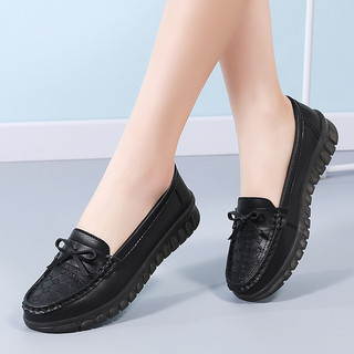 Giày Moccasin Nữ Phong Cách Hàn Quốc Da Thật Thoáng Khí Giày Đế Bằng Thoải Mái Chống Trơn Trượt Sẵn Sàng Giao Hàng Với Giày Nữ Còn Hàng Miễn Phí Vận Chuyển