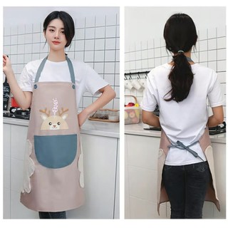 Tạp Dề Nhà Bếp Chống Thấm Nước Dễ Thương Có Túi Lớn Cho Nam Và Nữ, Tạp Dề bếp nấu ăn thời trang SUNND