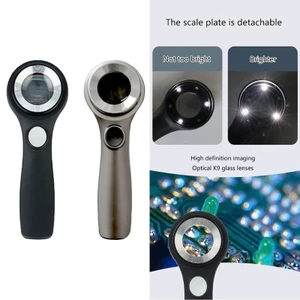 Pcf * Kính lúp 60X Kính lúp Ống kính lúp có đèn LED UV để kiểm tra tem trang sức Magnifi có thể sạc lại