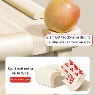 Bộ 4 Miếng Bọc Góc Bàn Myd.23 Xốp Mềm Cao Cấp, Lớp Keo Bám Dính Tốt, Bảo Vệ Bé Khỏi Va Chạm