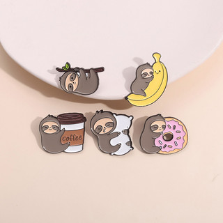 "Thú vị Sloth Series" Men Trâm Thời Trang Quần Áo Phụ Kiện Học Tập Huy Hiệu Quà Tặng Cho Bạn Bè