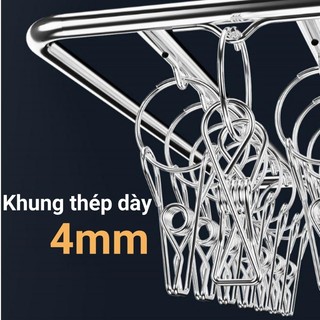 Móc Chùm Inox 304, Móc chùm vuông inox chất lượng cao phơi đồ, Mắc Phơi Quần Áo Cao Cấp Bền Đẹp 40 kẹp