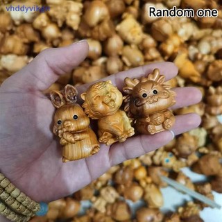 Vhd 1 Món Quà Trẻ Em Bằng Gỗ Đồ Trang Trí Khắc Trung Quốc Cung Hoàng Đạo Chó Hổ Rồng Động Vật Nhỏ Dễ Thương Handmade Tượng VN