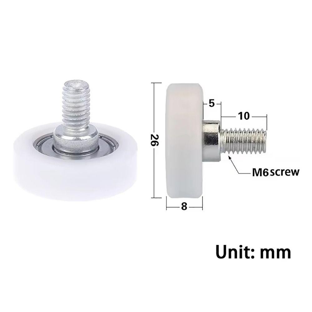 SLICELLIFE 1 Chiếc Tủ Di Chuyển Bánh Xe, Có Vít M6 Chủ Đề Bên Ngoài Ngăn Kéo Mang Ròng Rọc, Kim Loại Nylon Bền Cửa Trượt Phẳng Con Lăn Nội Thất