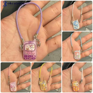 Okcatzone Nhà Búp Bê Mini Mặt Dây Chuyền Đồ trang trí Hoạt Hình Dễ Thương Mini Điện Thoại Di Động Trang Trí Hoạt Hình Mặt Dây Chuyền Cặp Đôi Ngọt Ngào Người Bạn Thân Nhất Quà Tặng J5K6