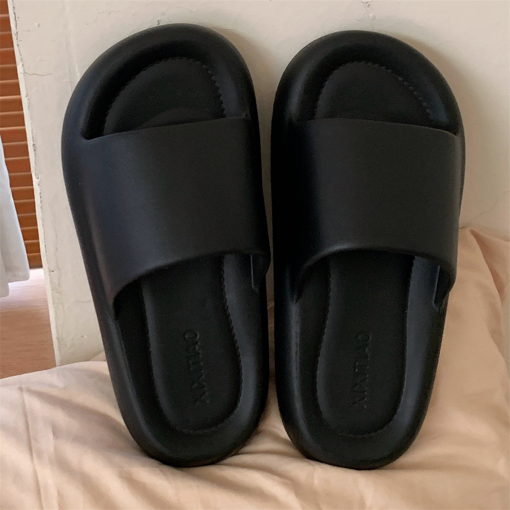 Xixitiao Cặp Đôi Nhà Màu Trơn Mùa Hè Nam Nữ Dép Dép Thời Trang Phòng Tắm Flip-Flops