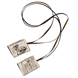 MOON Brown Scapulars Our Lady of Mount Carmel Pattern Vòng cổ sùng kính Công giáo
