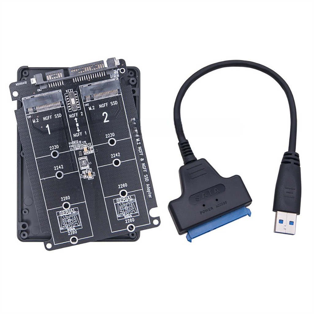Jmt Cổng Đôi M.2 SSD Sang Sata 7 + 15 22PIN Thẻ Chuyển Đổi M.2 Sang 2.5 "SATA3.0 Thẻ Mở Rộng 6Gbps Cho NGFF 2230 2242 2260 2280 M2 SSD