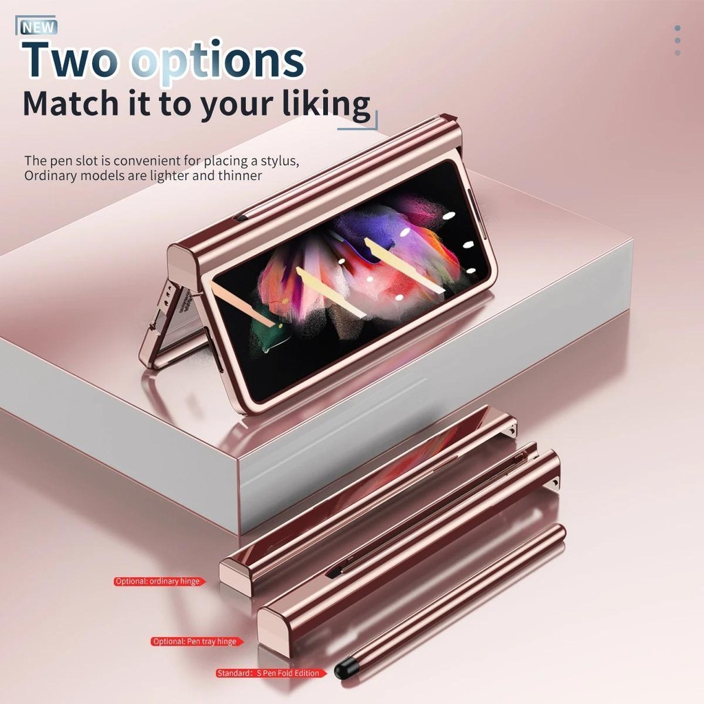 Mạ Rõ Ràng Bản Lề Từ Tính Dành Cho Samsung Galaxy Z Fold 7 6 4 5 Có Bút Bảo Vệ Toàn Màn Hình Vỏ Điện Thoại Z Fold 3 2 5G