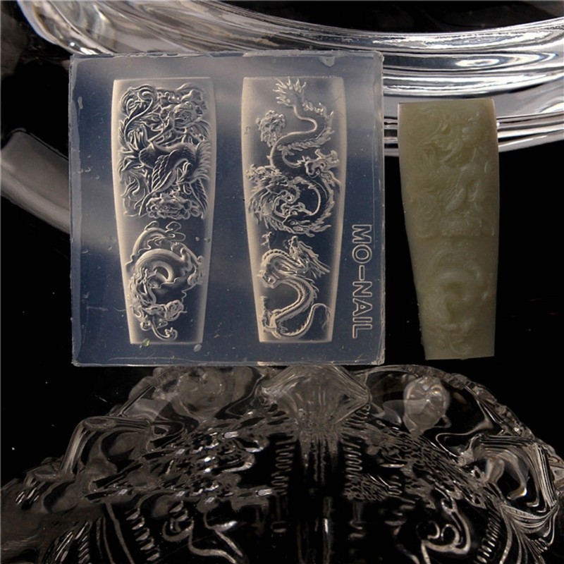 Tầm Nhìn Độc Đáo 3D Móng Tay Nghệ Thuật Khuôn Dập Nổi Móng Tay Stencils Khuôn Silicon Dành Cho Nữ Bé Gái Thanh Lịch Phụ Kiện Móng Tay Làm Để