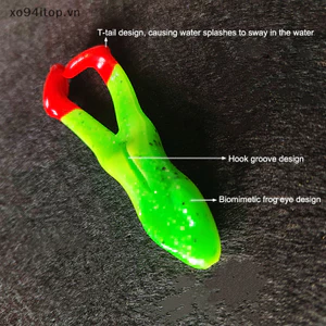 Xoitop 4 Floag Kick Frog Road Runner Lure Floag Thunder Frog Bionic Mềm Mồi Mồi Câu Cá T-Tai Chống VN