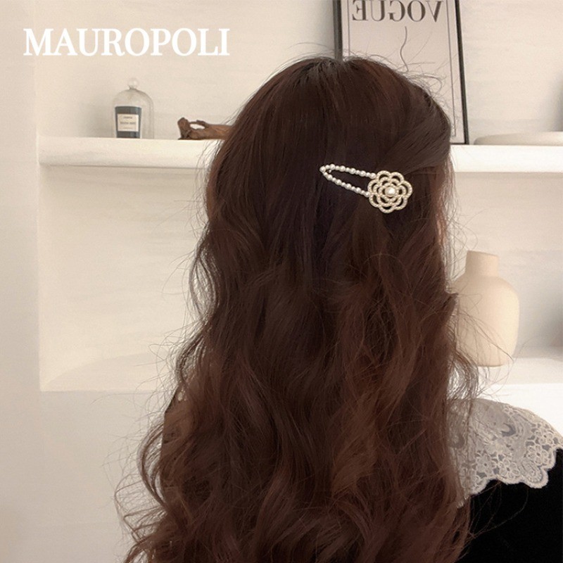 Mauropoli [Sẵn sàng] Kẹp bên hoa hồng thanh lịch Tất cả các trận đấu Kẹp tóc gãy Kẹp tóc phẳng Kẹp tóc ngọc trai Kẹp tóc mỏ vịt Kẹp phụ kiện tóc