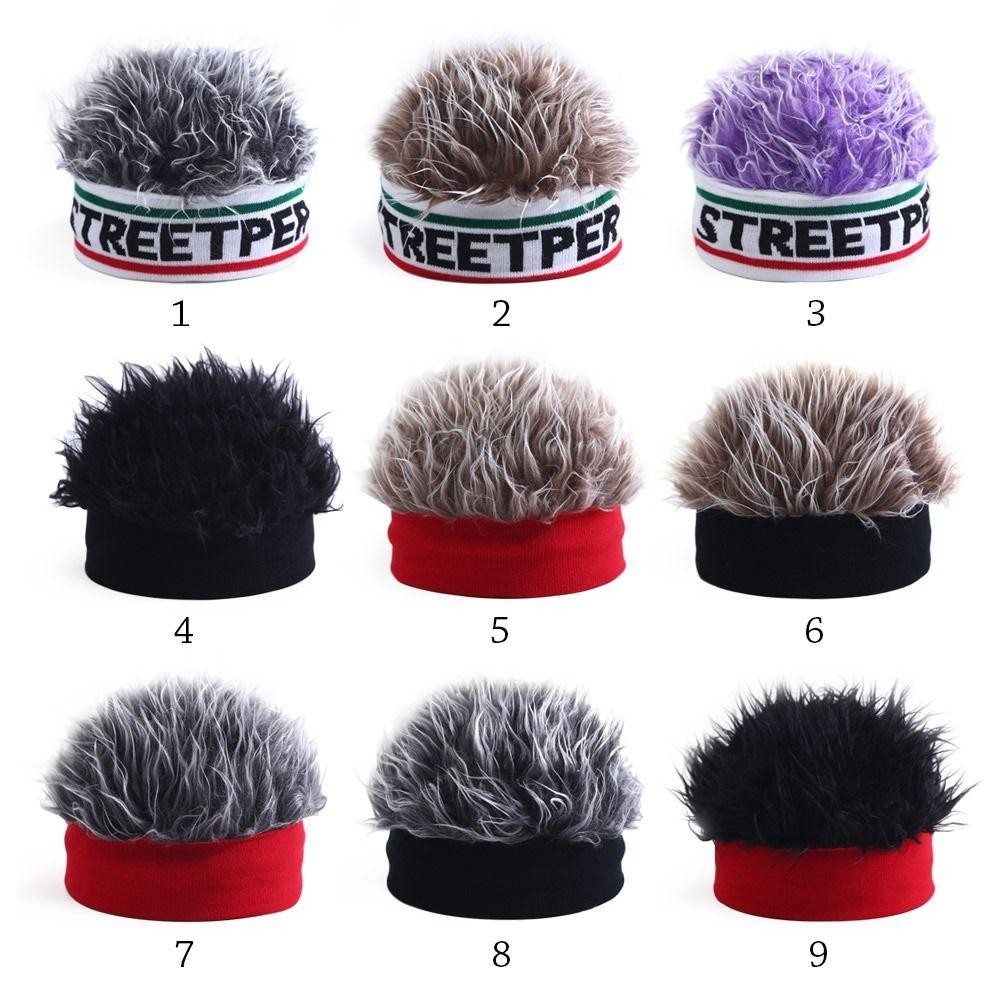 YMIFI Trẻ Em Tóc Giả Mũ, Co Giãn Ngộ nghĩnh Beanies Mũ, Thời Trang Cá Tính Dệt Kim Tóc Mát Tích Hợp Mũ Bé Trai Bé Gái