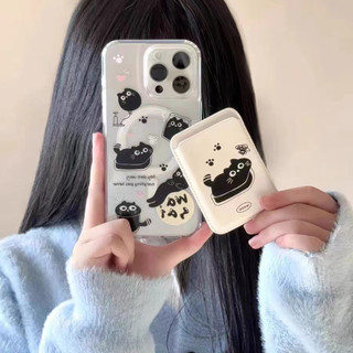 Mèo Đen Đáng Yêu Chống Sốc Ví Thích Hợp Cho Iphone X XR XSMAX 14Plus 15plus 11 11promax 12 13 15 pro max Ốp điện thoại Đáng Yêu Ốp điện thoại 14promax