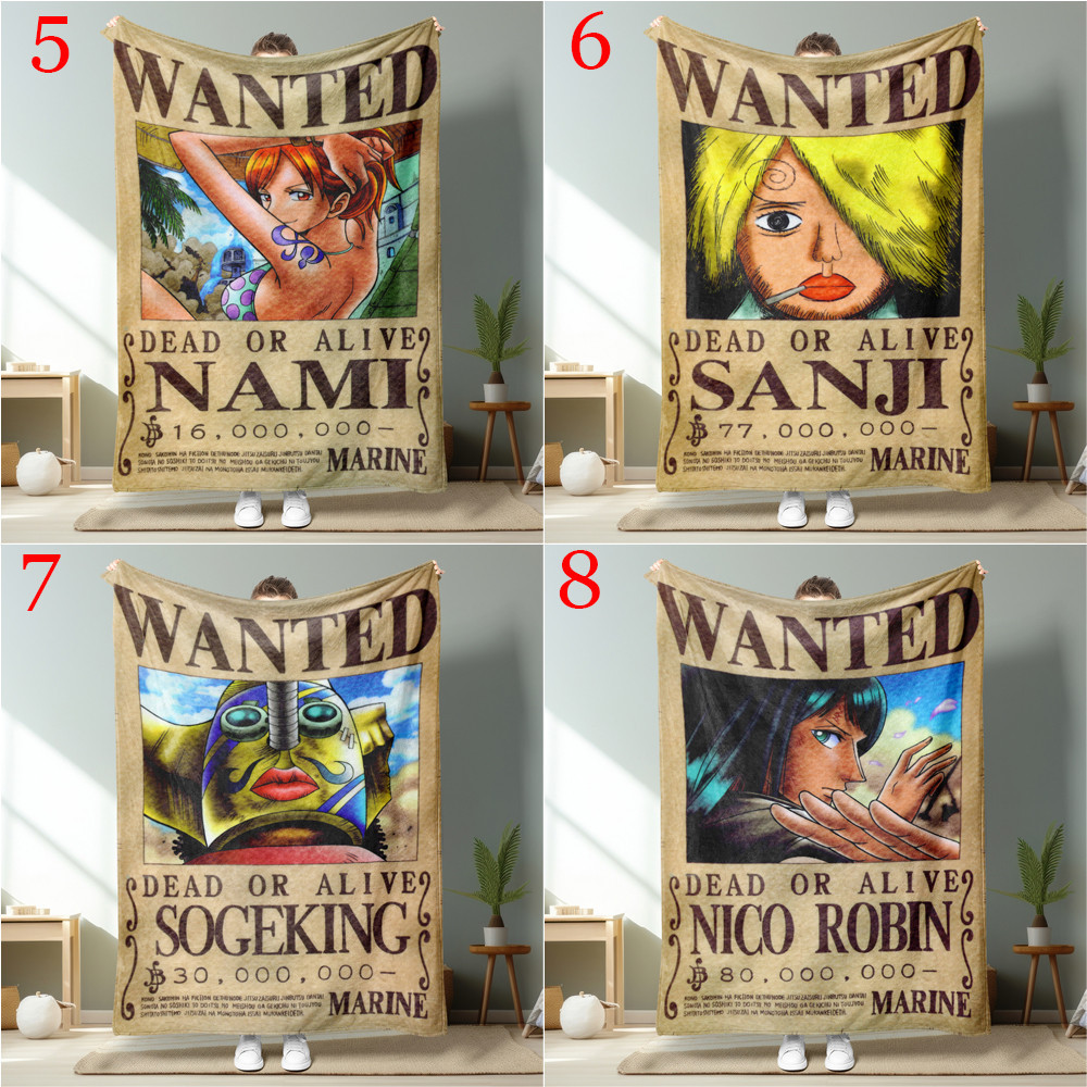 One PIECE Wanted Warrant Series Chăn Flannel In Một Mặt Chăn Flannel Điều Hòa Không Khí Chăn Món Quà Tốt Nhất Cho Người