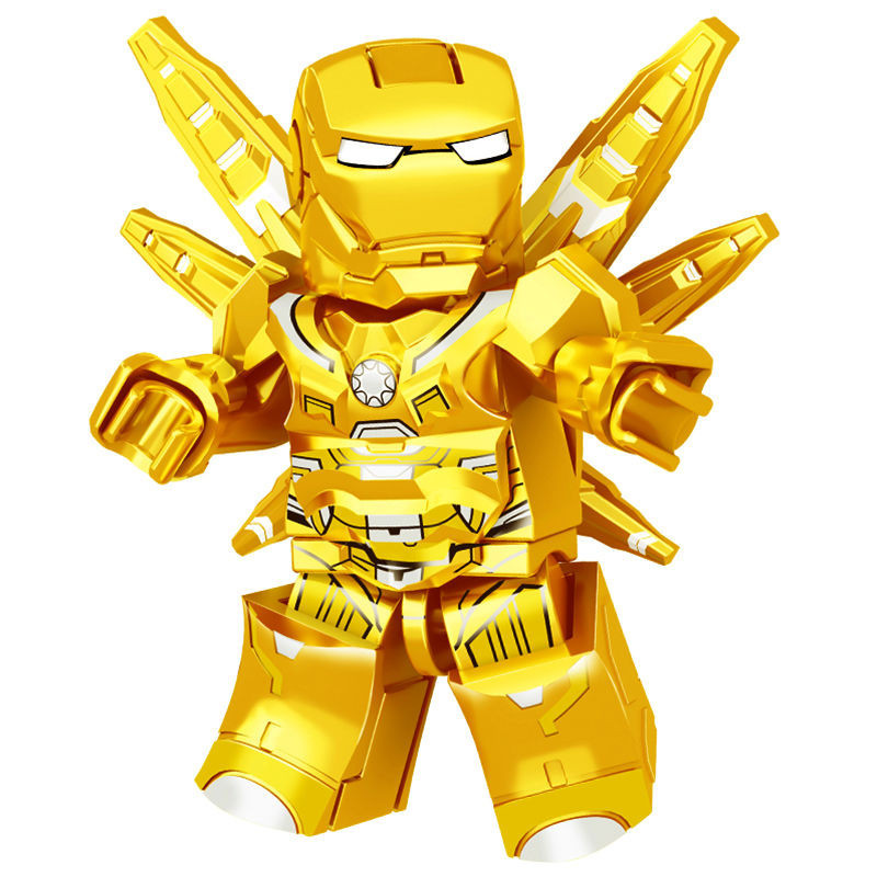 Golden Iron Man Minifigure Mecha Armor Tương thích với Lego Khối xây ...