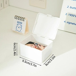 Hộp lưu trữ MEGOCE, Hộp sưu tập thẻ thần tượng trắng, Hộp đựng thẻ ID Hình ảnh Đồ dùng Hộp đựng đồ trang sức