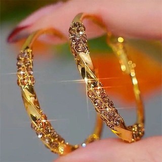 1417 Bộ Sưu Tập Người Cao Cấp Champagne Vàng Zircon Bông Tai Vòng Sang Trọng Thanh Lịch Mỏng Hơn Nhìn Phù Hợp Với Hàng Ngày Đi Lại Bông Tai Thời Trang Sang Trọng 2.13