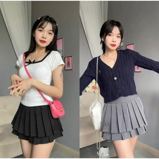 Chân váy xếp ly 2 lớp dáng xoè thiết kế lưng cao tôn dáng chất liệu ruby thô siêu đẹp lên form chuẩn 0106 Hivaxin