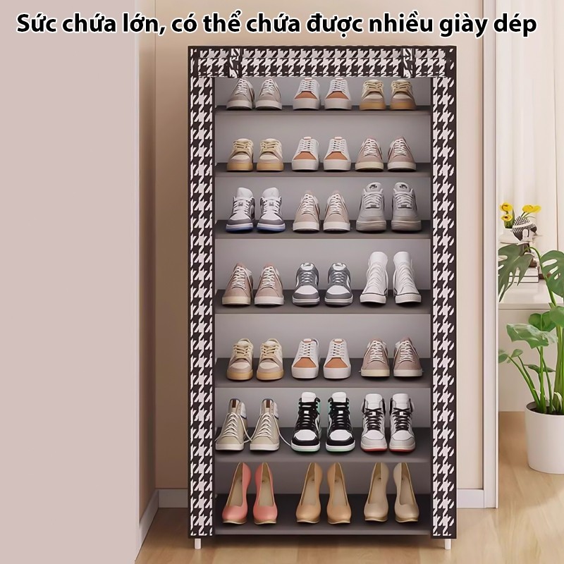 𝐎𝐥𝐢𝐟𝐞 Kệ Giày Không Dệt Tủ Giày Chống Bụi Kệ Giày Dép Tủ Vải Khung Thép Đơn Giản