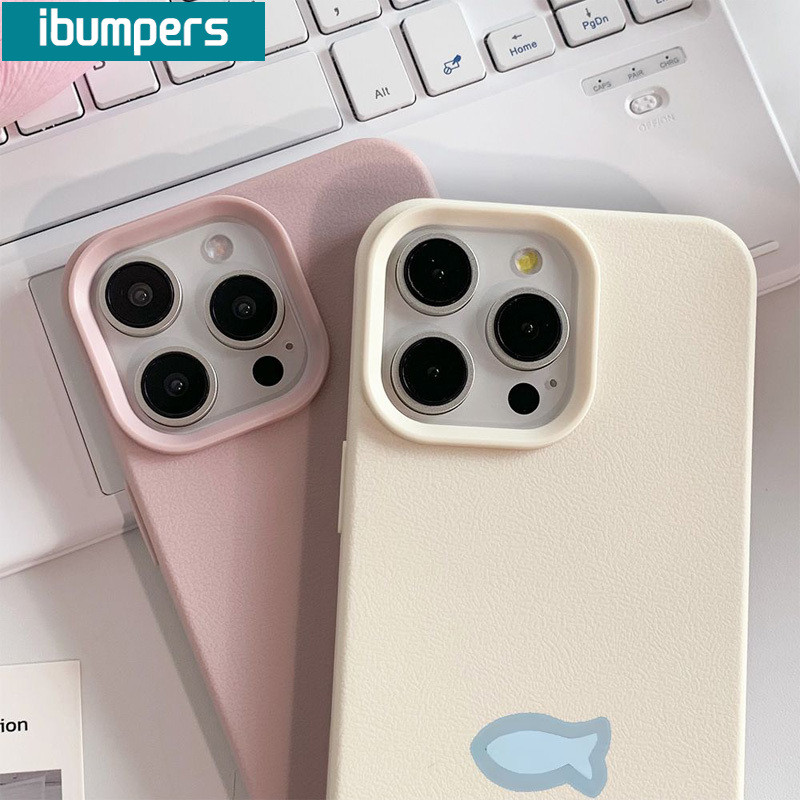ibumpers Ốp Lưng IPhone Đơn Giản Dễ Thương Cặp Đôi Mèo Họa Tiết Cá Cho IPhone 16 15 14 12 13 11 Pro Max IP 7 8 Plus X XS XR Ốp Điện Thoại Mỏng Silicon Mềm Da Họa Tiết
