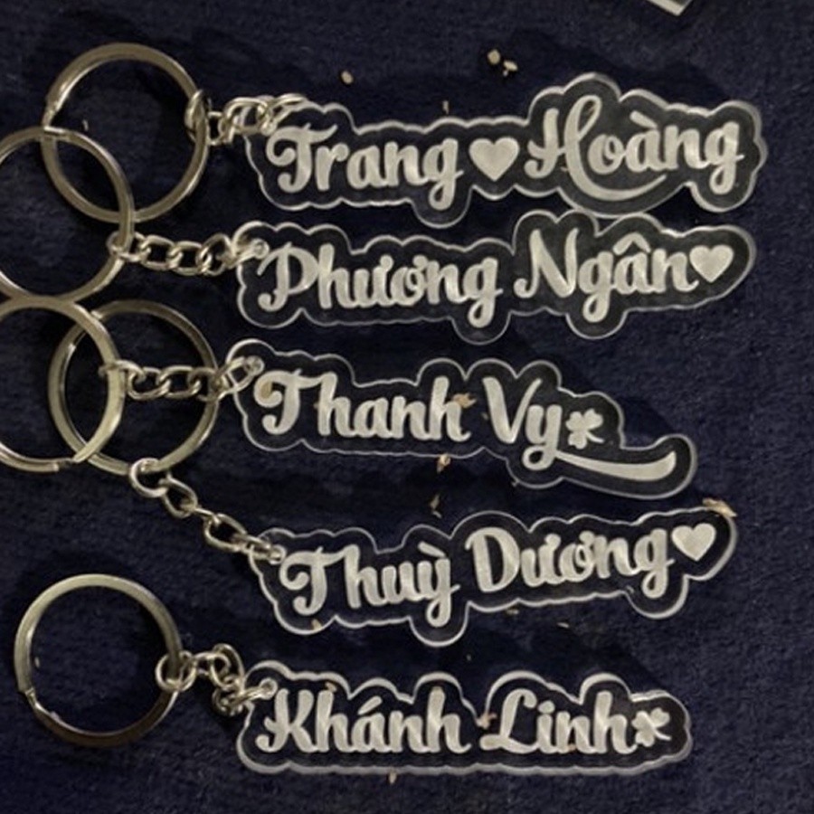 Móc khoá yêu thương khắc tên, câu chữ theo yêu cầu -Quà Tặng SanGo