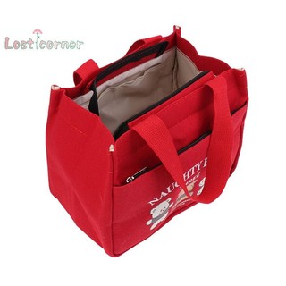 Lostcorner Hoạt Hình Dễ Thương In Họa Tiết Vải Túi Xách Đa Năng Nhân Viên Văn Phòng Túi Cơm Trưa Túi Tote Di Động Ngoài Trời Văn Phòng Túi Đựng Thực Phẩm Mới