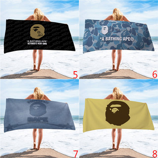 Bape Khăn Terry Một Mặt In Mềm Thấm Hút Vải Terry Khăn Tắm Khăn Đi Biển Cuộc Sống Gia Đình Đồ Dùng Phòng Tắm