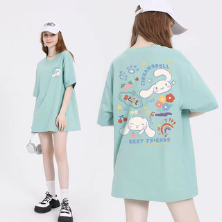 áo ngắn tay áo ngắn tay nữ áo thun mùa hè 100% Cotton Cổ Lưng Hoạt Hình Nhật Bản Mùa Hè Phong Cách Mới Kuromi Quế Chó Tay Ngắn Cổ Tròn Áo Thun Nữ Bán Buôn