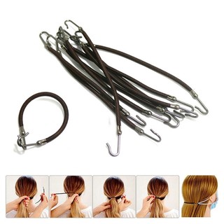 Nice - Bộ 10 Móc Tạo Kiểu Tóc Co Giãn, Phù Hợp Làm Đuôi Ngựa và Giá Đỡ Mũ Cho Nữ