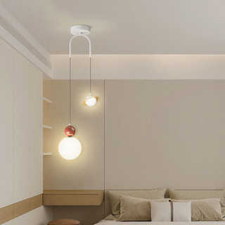Bắc Âu Bóng Tròn Mặt Dây Chuyền Ánh Sáng Tối Giản Phòng Khách Hiện Đại Đèn Trang Trí Phòng Ngủ Đầu Giường Đèn Thanh Trần Đèn Chùm