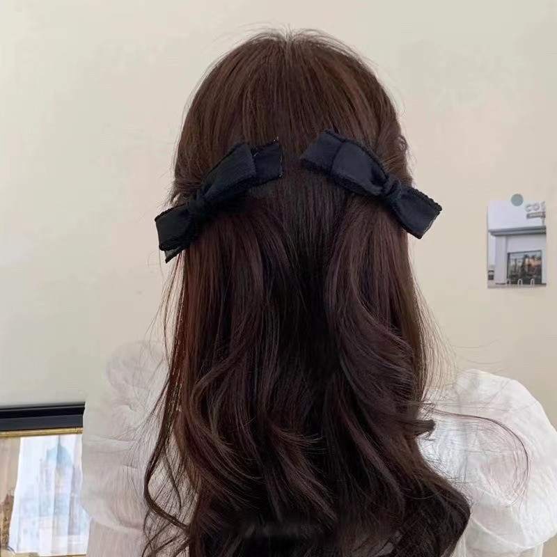 Kẹp viền nơ Organza - Kẹp tóc nữ - Thời trang, đơn giản, gió cổ tích ngọt ngào - Barrettes phong cách Hàn Quốc - Giá đỡ đuôi ngựa ngọt ngào cho bé gái - Phụ kiện tóc nhung thanh lịch