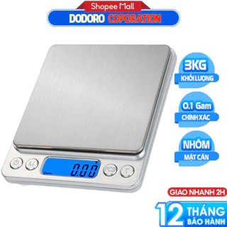 [BH 1NĂM] Cân tiểu ly điện tử 3.0Kg DODORO C30 - chính xác từng 0.1g, hàng chính hãng bảo hành 1 năm