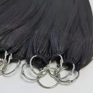 Tóc Nối Lông Vũ Màu Đen, Tóc Thật 100% Chiều Dài 45-70cm HaminStore